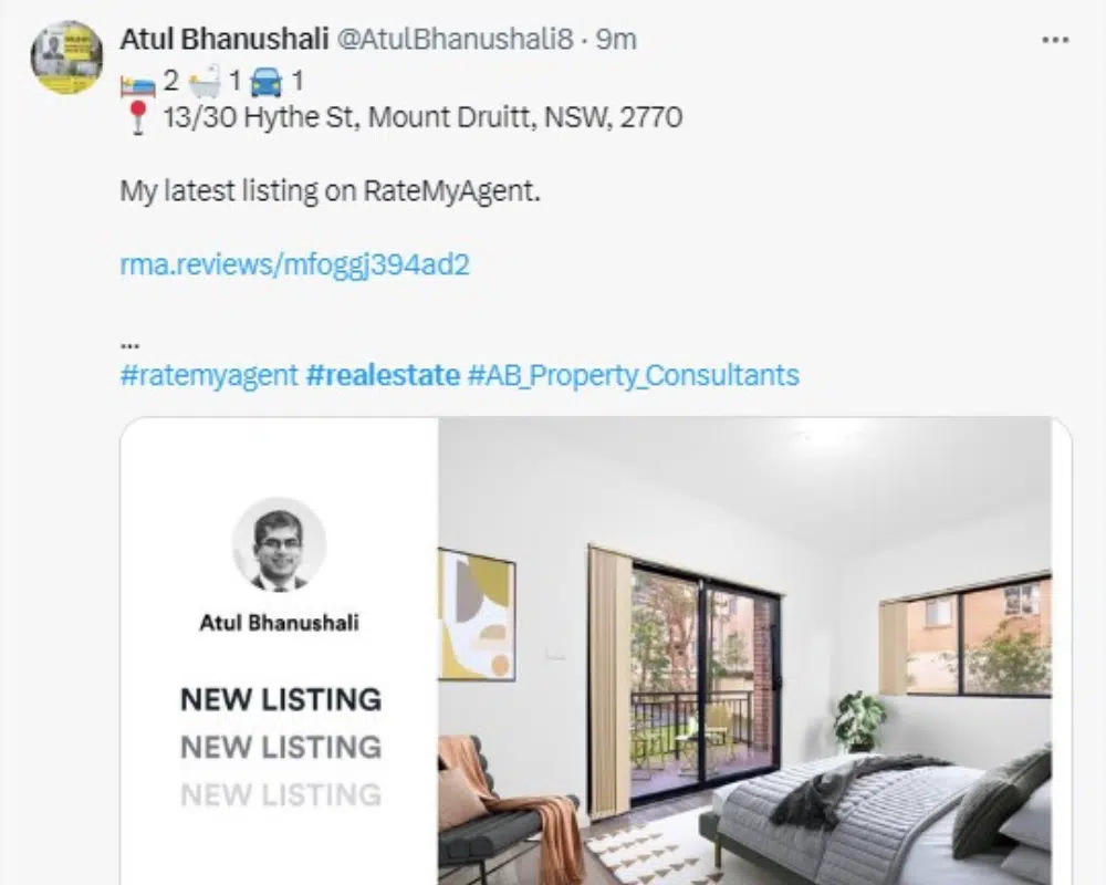 best Real Estate Hashtags linkedin example