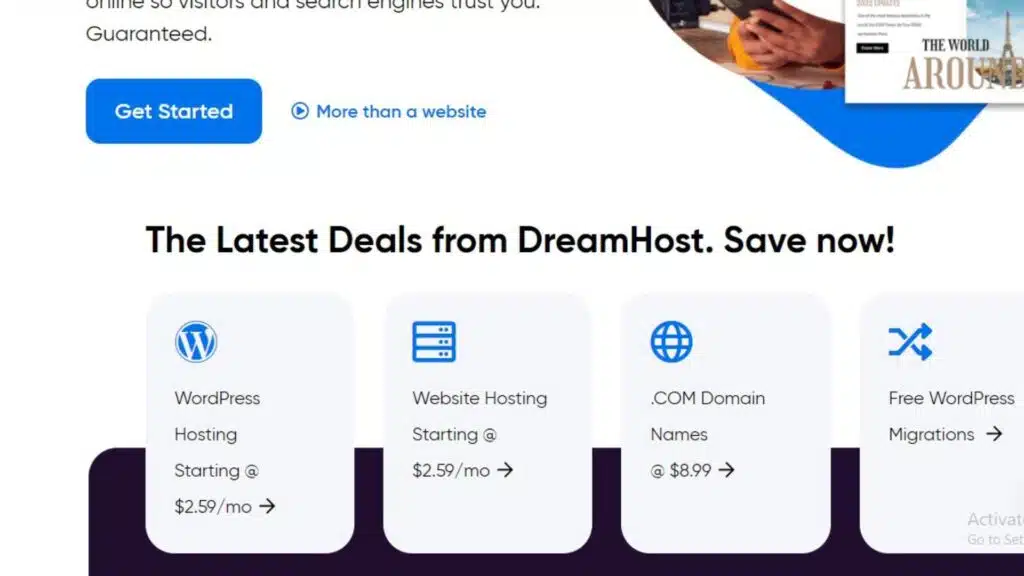 dreamhost is best web hosting services for real estate agents