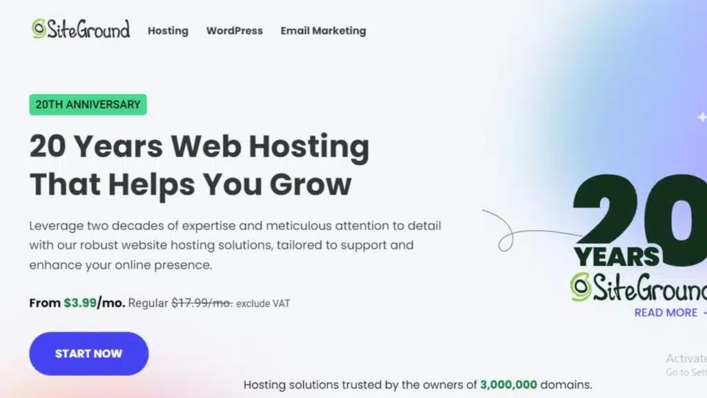 siteground is best web hosting services for real estate agents