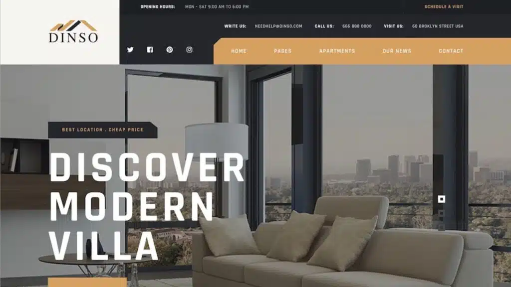 dinso real estate wordpress theme