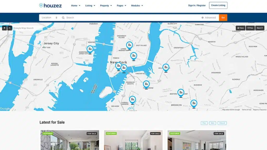 houzez modern real estate wordpress template