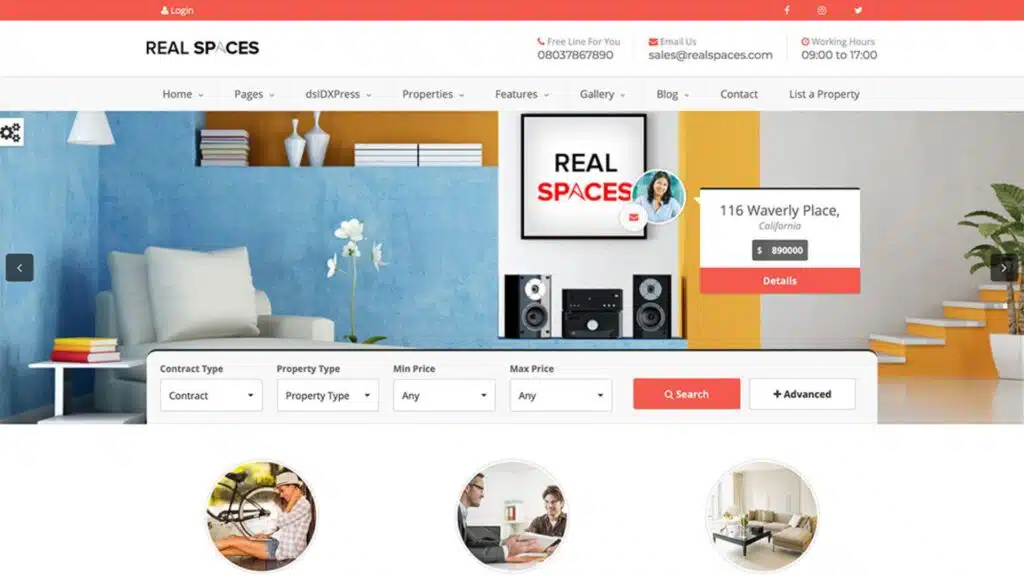 real spaces wordpress theme